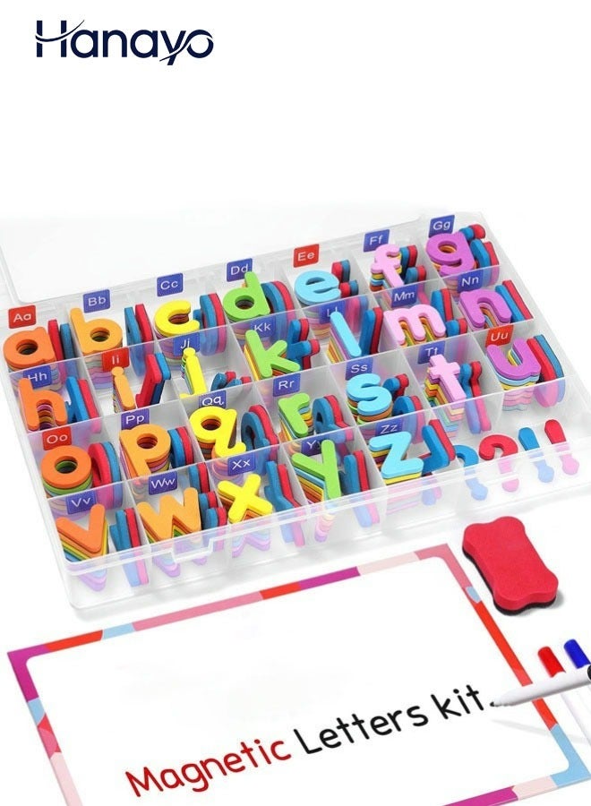 Hanayo Magnetic Alphabet Letters Kit 234 Pcs with Double - Side Magnet Board Foam Alphabet Letters for Preschool Kids Toddler Spelling and Learning Colorful ABC Education Fridge Magnets(Multicolour) - Image 1