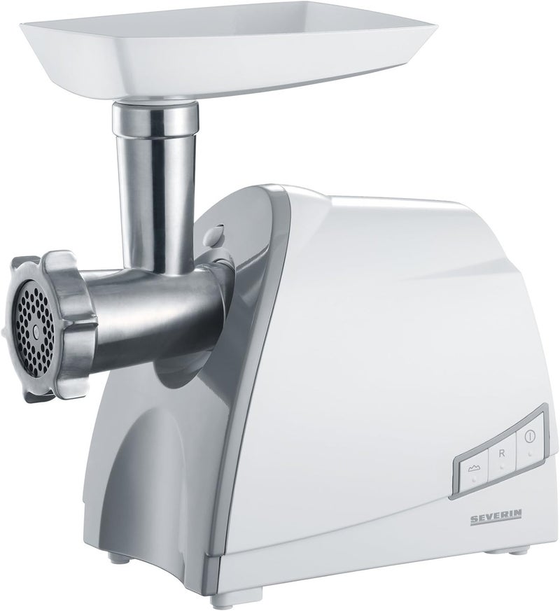 Severin FW 3882 Meat Grinder Mincer – 600W | Stainless Steel Blades | Sausage & Dough Attachments | Easy-to-Clean | Reverse Function | White/Silver Finish - Image 1