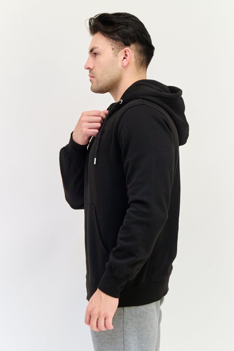 LOTTO سويت شيرت رياضي للرجال مناسب في الهواء الطلق بغطاء رأس، أسود - Image 4