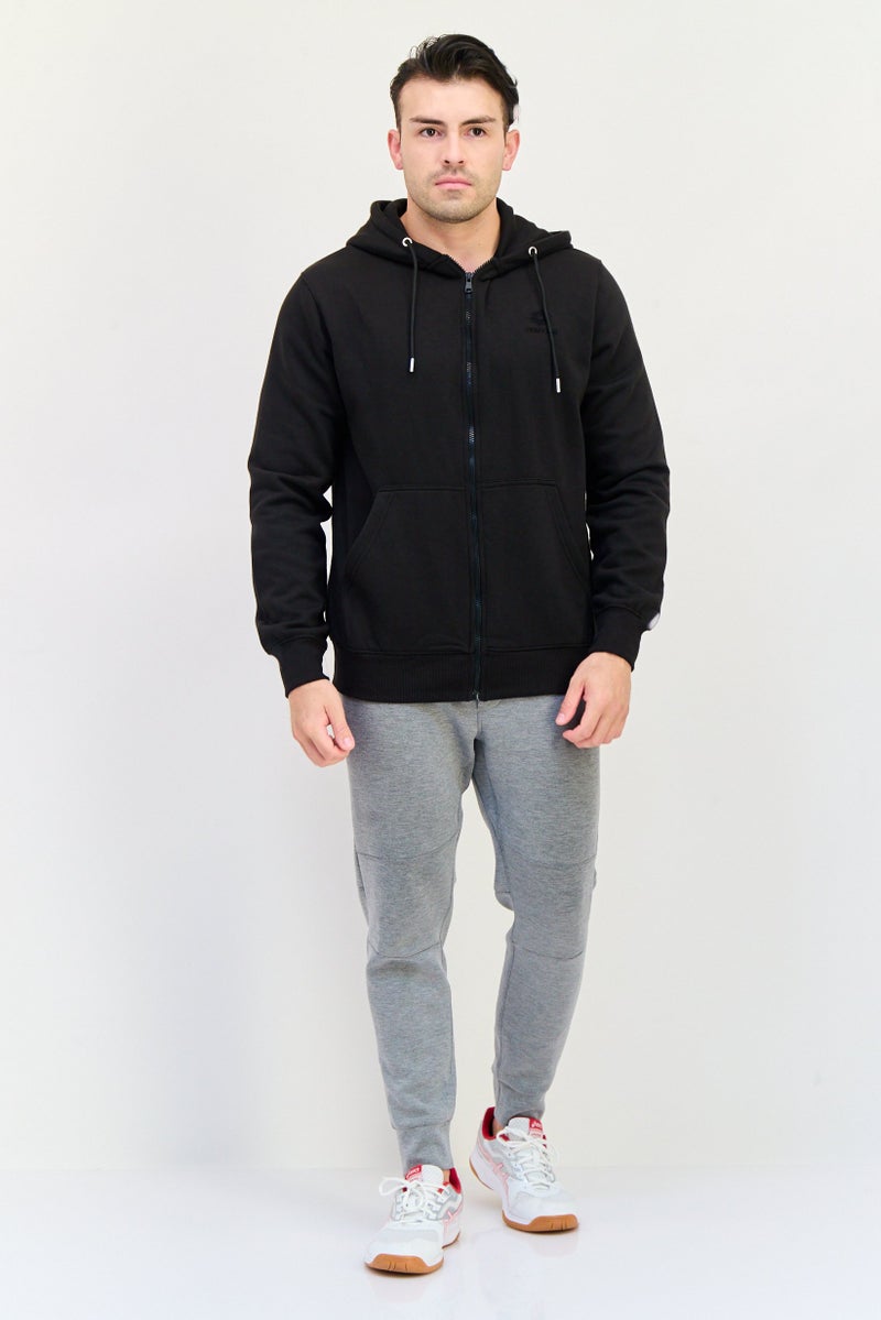 LOTTO سويت شيرت رياضي للرجال مناسب في الهواء الطلق بغطاء رأس، أسود - Image 2