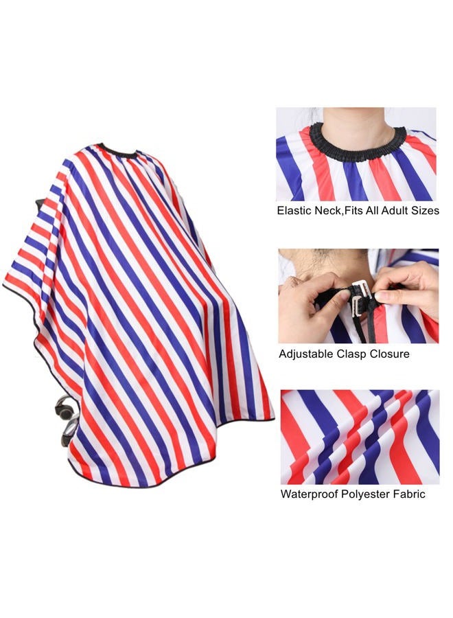 YELEGAI Professional Hair Cutting Cape with Neck Duster Brush, Large Size Salon Hairdresser Cape for Men, Women and Kids(Multicolor Stripes) - Image 2