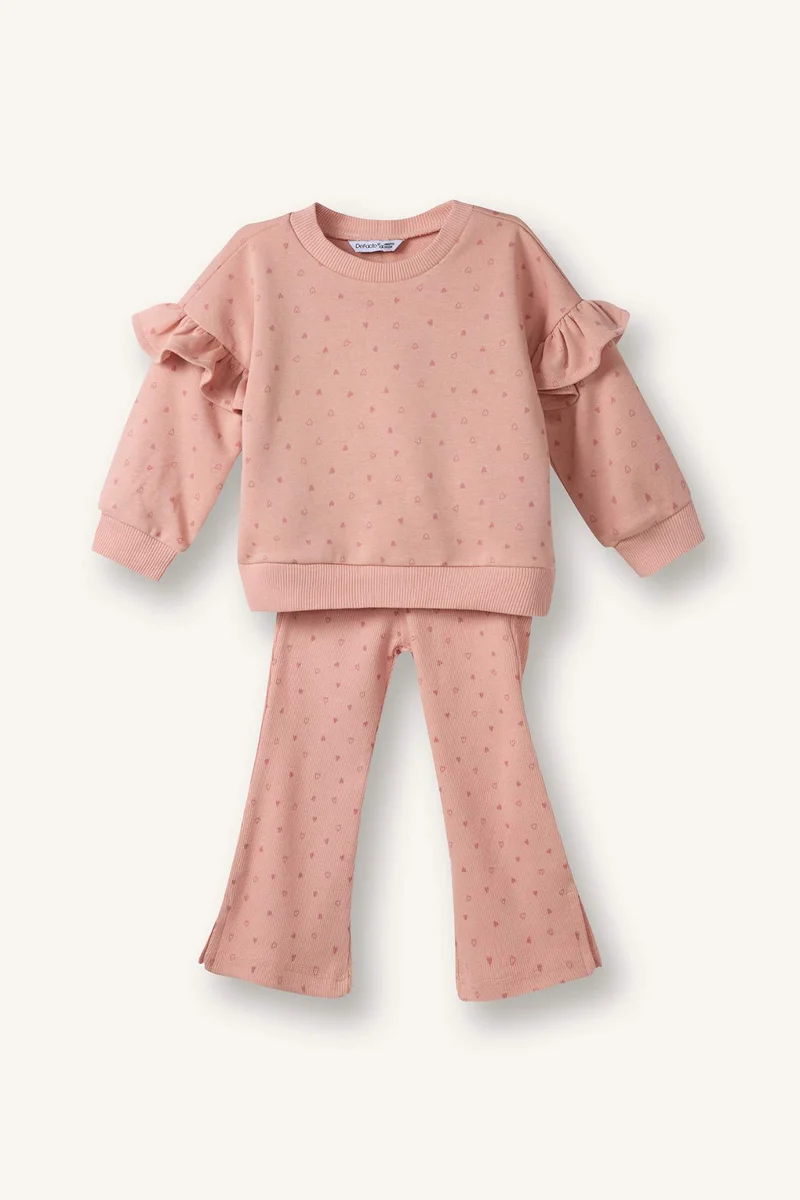 DeFacto Baby Girl Printed Sweatshirt Leggings