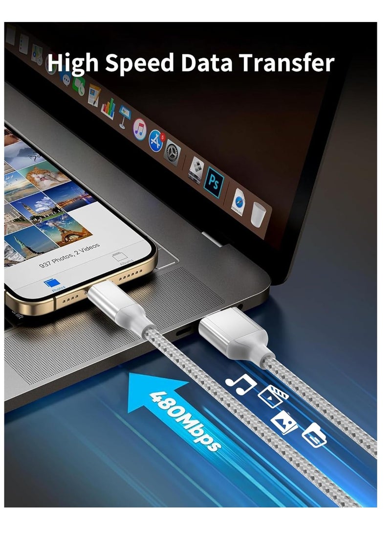 iphone Cable 3PACK 2m Fast Charging Cable High Speed Data Sync Transfer Cord Compatible with iPhone 14/13/12/11 Pro Max/XS MAX/XR/XS/X/8/7 and More ((white)  - Image 3