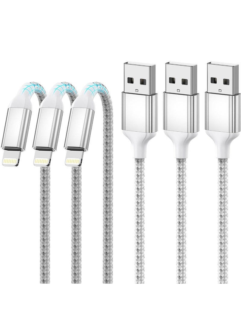 iphone Cable 3PACK 2m Fast Charging Cable High Speed Data Sync Transfer Cord Compatible with iPhone 14/13/12/11 Pro Max/XS MAX/XR/XS/X/8/7 and More ((white)  - Image 1