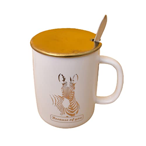 Kunhar Ceramic Coffee Mug, Milk Mug with Spoon - 350 ML - Image 1