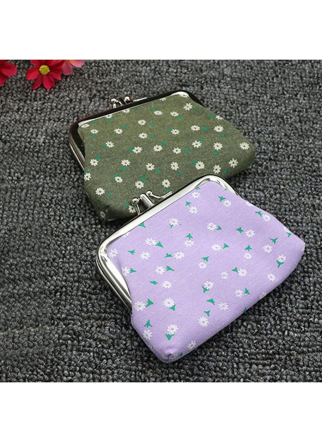 NIBEMINENT - Fashion Double Layer Coin Case 11x9cm Purple - Image 1