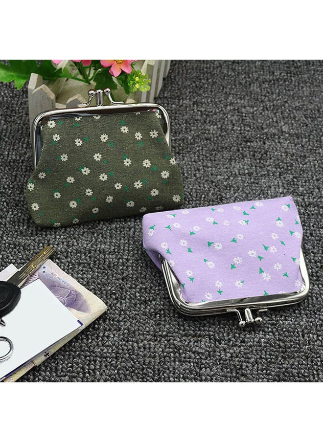 NIBEMINENT - Fashion Double Layer Coin Case 11x9cm Purple - Image 1