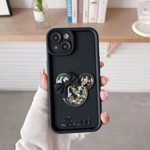 KC Back Cover for Vivo V60 5G / V60e 5G / Vivo T4 Pro 5G - Stylish Sweet Bunny Ear & Bowknot Soft Bumper Silicone Case with New Camera Protection (Black) - Image 3