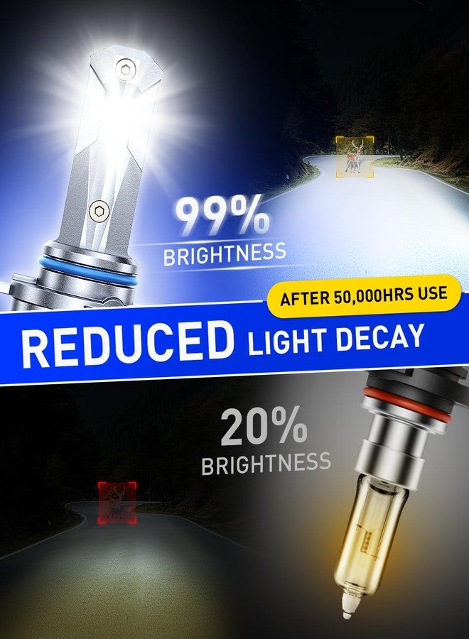 AUTOONE 9005 H11 LED Bulbs Combo, 60000LM CANBUS Fanless HB3 H8 H9 Fog Light Bulb 6000K White Car Replacement Bulbs, Pack Of 4 - Image 2