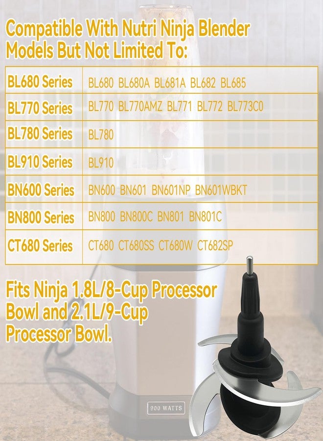 SYWAN Blender 4 Blade Compatible with Ninja 64oz 72oz Food Processor Bowl Chopping Blade 319KKU770 8-Cup 9-Cup Pitcher CT682SP BL681A BL682 BL770 BL770AMZ and More - Image 3