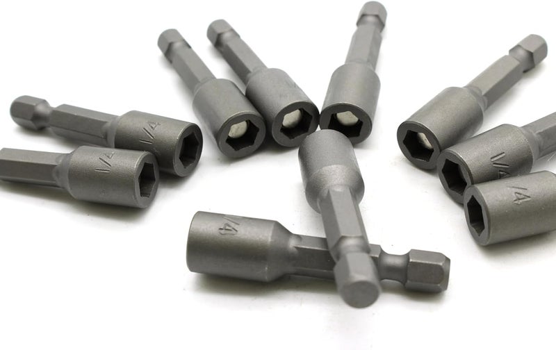 TEMO 10 pc Impact Ready Nut Driver 1/4 Inch Magnetic Nutsetter Set 1/4 Inch Shank - Image 1