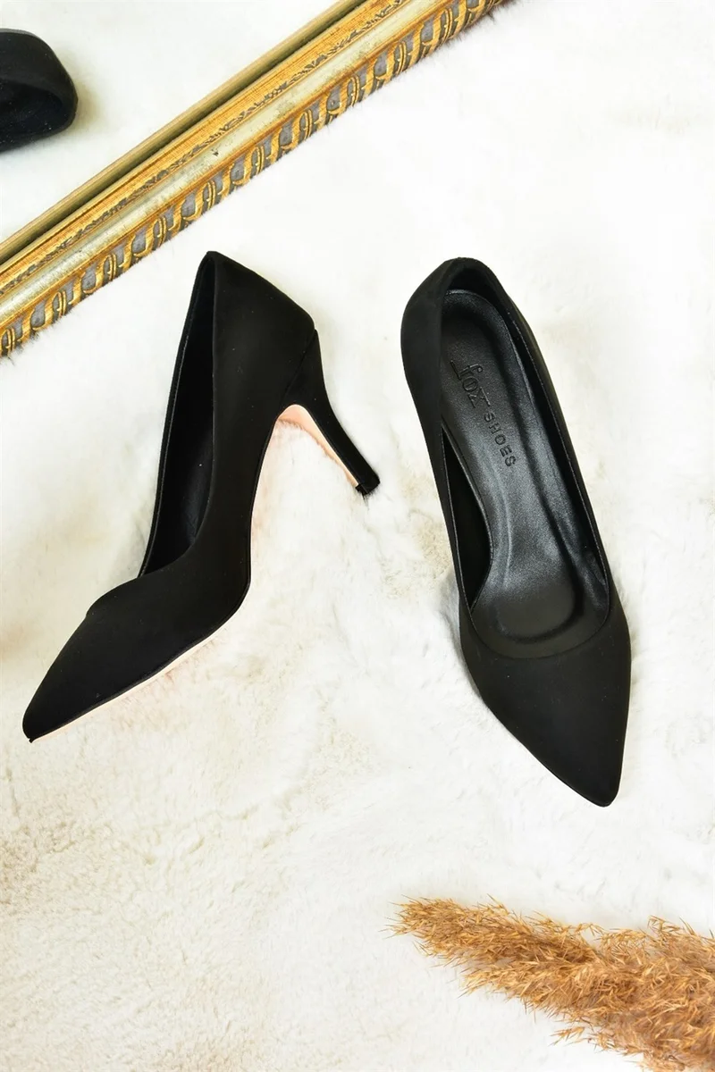 فوكس شوز Black Suede Women's Thin Heeled Stileto L253970002