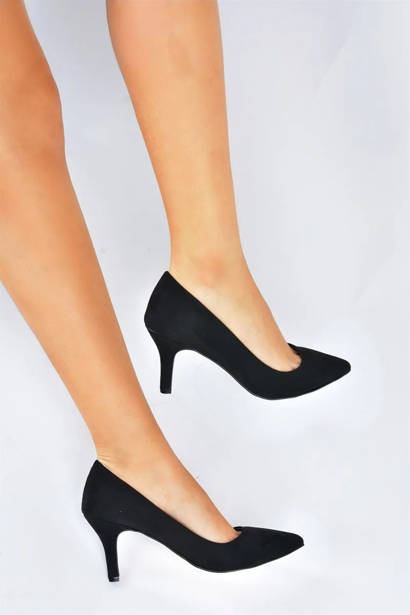 فوكس شوز Black Suede Women's Thin Heeled Stileto L253970002
