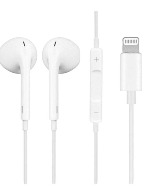 Wired Earphone with Lightning Connector for iPhone [MFi Certified] - White