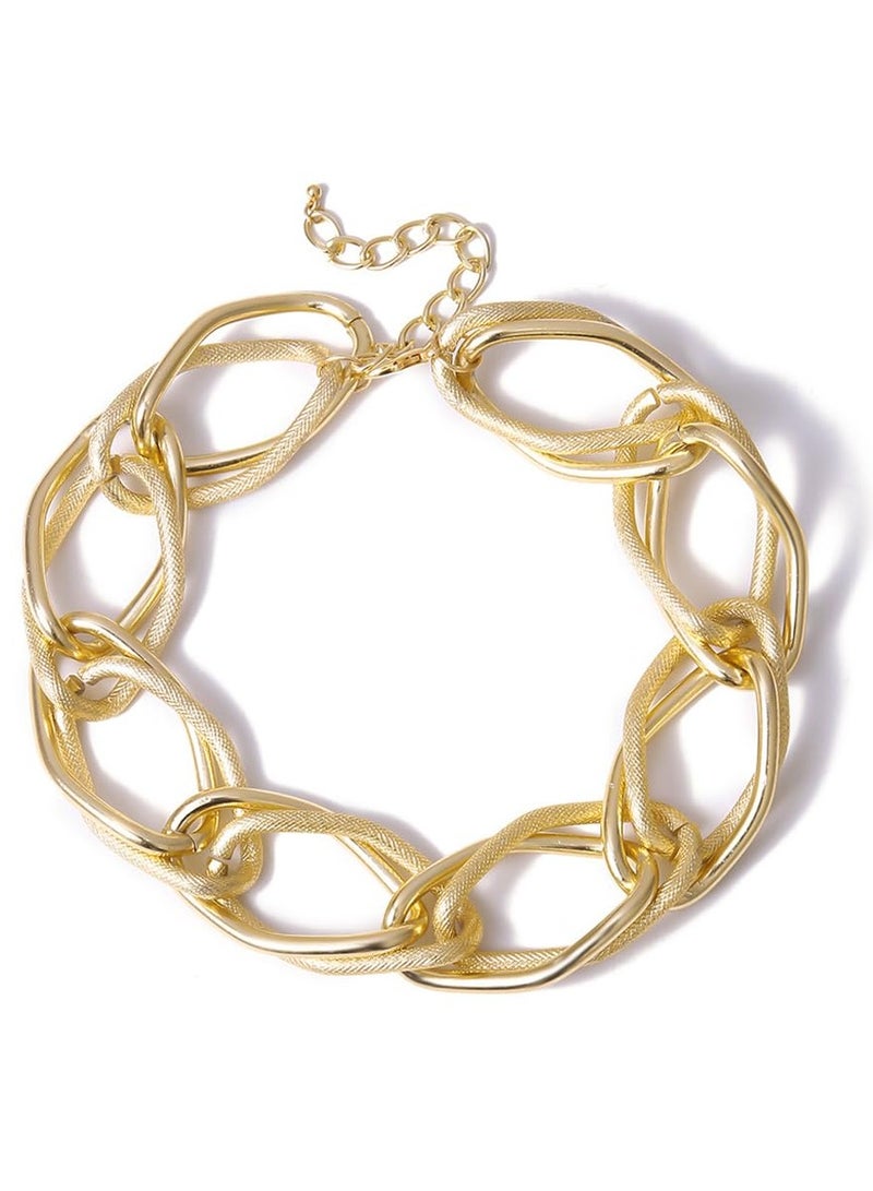 KASTWAVE Gold Chunky Choker Necklace, Chunky Choker Necklace for Women, 18K Gold Chain Necklace Costume Accessory for Women Girls, Necklace Jewelry Gifts - Image 1