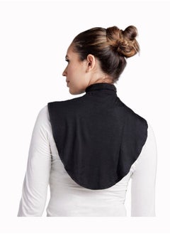 Perfectory PERFECTORY Women's Fake Collar Hijab Extensions Neck Cover, Full Coverage, Jersey Material, Stretchy Fit -Black  - Image 4