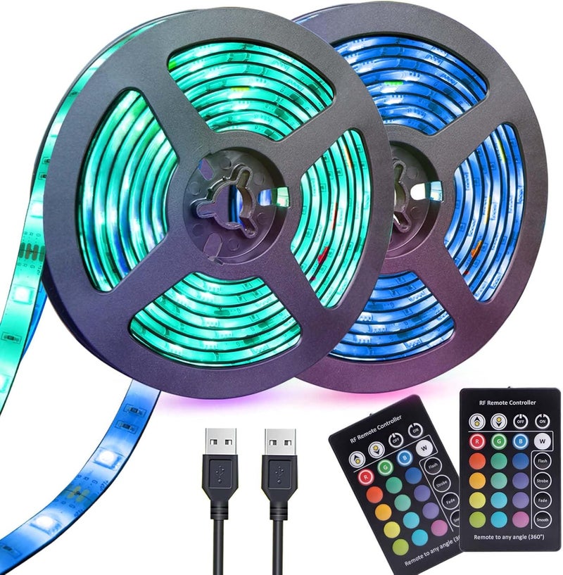 XYOP USB LED Strip Lights 13.2ft, USB Powered LED Light with 24-Keys Remote Controller Waterproof RGB Flexible Color Changing LED Strip Light for TV Backlights, Bedroom, Desk, PC, Camping & Home Decoration - Image 1