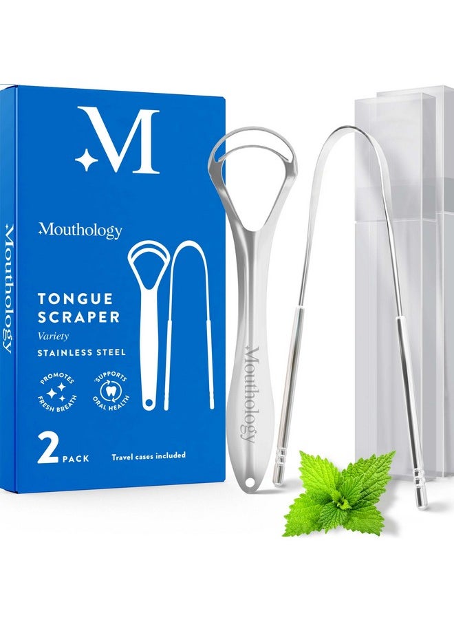 BASIC CONCEPTS BASIC CONCEPTS Tongue Scraper for Adults (Variety Pack), Reduce Bad Breath, Metal Tongue Scraper, Tongue Cleaner, Tongue Scraper, Stainless Steel Tongue Scraper, Tongue Cleaner for Adults  - Image 1