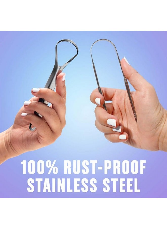 BASIC CONCEPTS BASIC CONCEPTS Tongue Scraper for Adults (Variety Pack), Reduce Bad Breath, Metal Tongue Scraper, Tongue Cleaner, Tongue Scraper, Stainless Steel Tongue Scraper, Tongue Cleaner for Adults  - Image 5