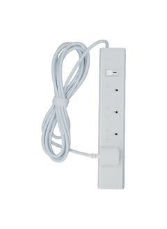 AL FANAR 4 Switch 13A Rectangular Universal Extension Cord White  5 m  - Image 2