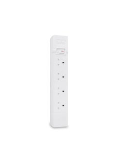 AL FANAR 4 Switch 13A Rectangular Universal Extension Cord White  5 m  - Image 1