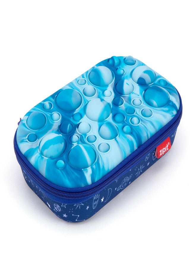 ZIPIT Bubble Pencil Case for Boys, Silicone Sensory Fidget Pencil Box for School, Large Capacity Stationery Organizer Box, Blue - Image 1