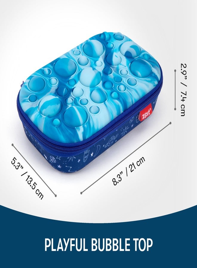 ZIPIT Bubble Pencil Case for Boys, Silicone Sensory Fidget Pencil Box for School, Large Capacity Stationery Organizer Box, Blue - Image 5