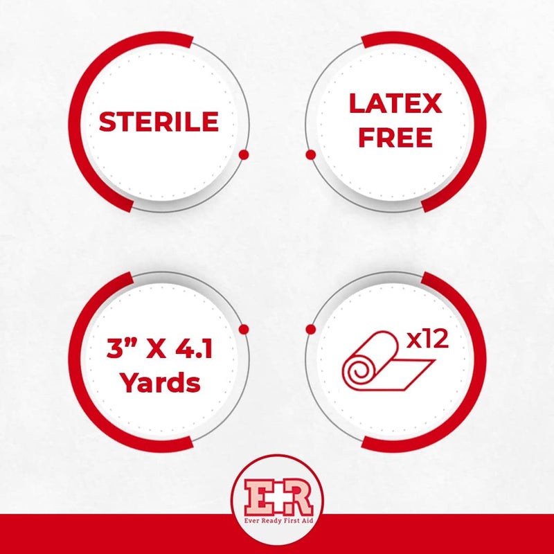 Ever Ready First Aid Sterile Conforming Gauze Roll Bandage - Box of 12-3 inch - Image 4