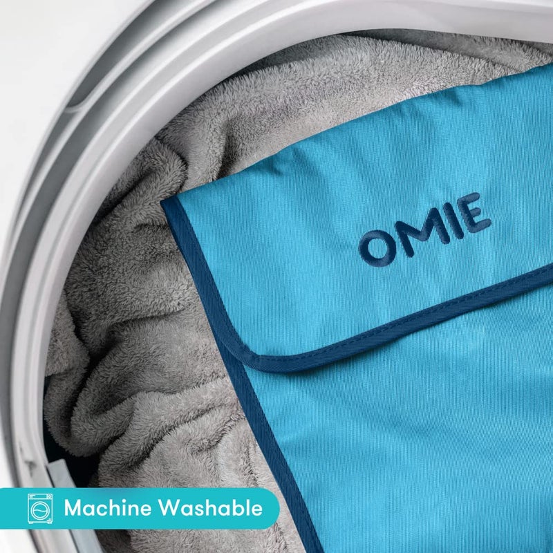 OMIE حقيبة غداء أومي أومي بوكس - قابلة للغسل، قابلة للطي، متينة، قماش مقاوم للماء مع جيب داخلي وحامل زجاجة خارجي (أزرق) - Image 4