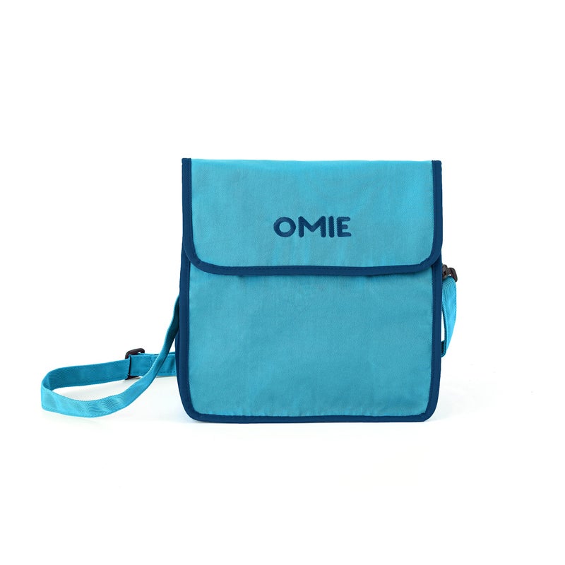 OMIE حقيبة غداء أومي أومي بوكس - قابلة للغسل، قابلة للطي، متينة، قماش مقاوم للماء مع جيب داخلي وحامل زجاجة خارجي (أزرق) - Image 1