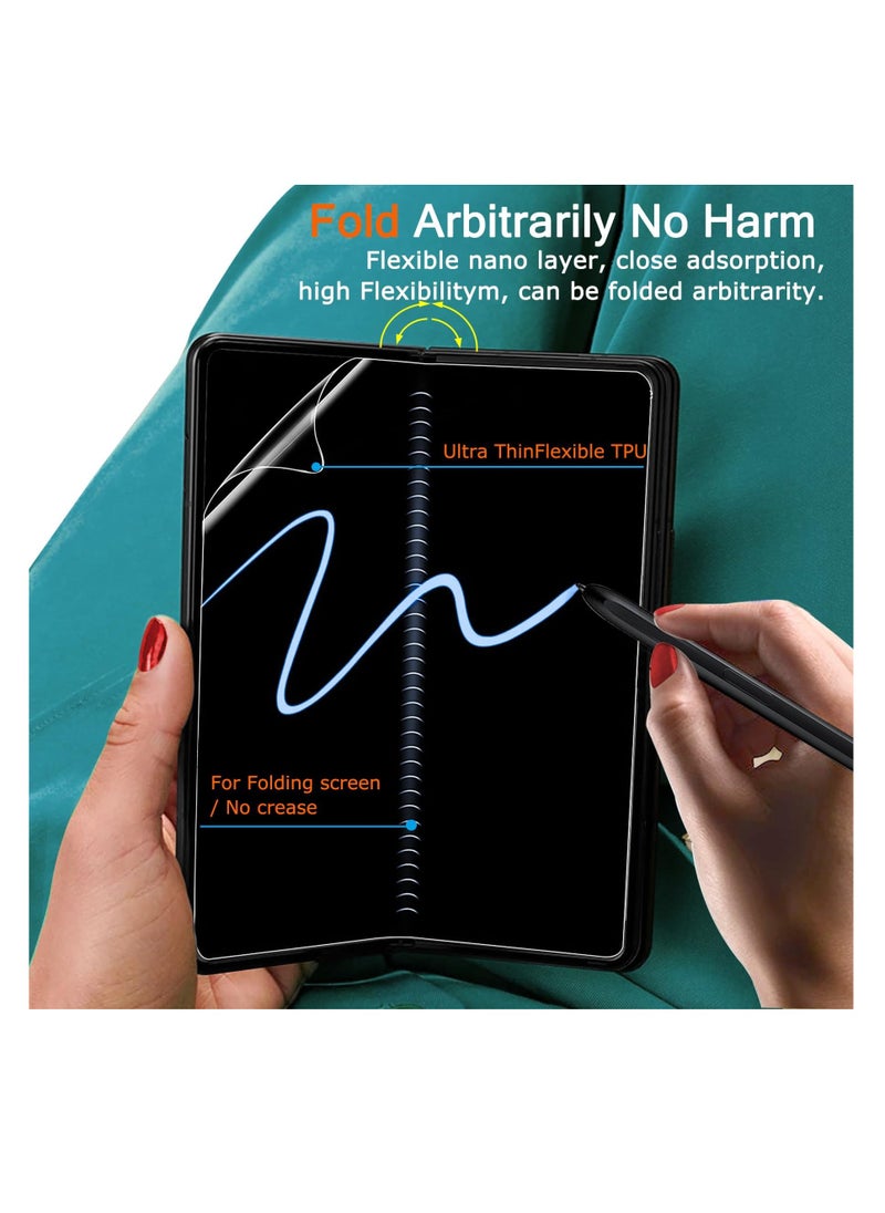 Aookay - [6-in-1] Screen Protector for Samsung Galaxy Z Fold 6, 2 TPU Inner Privacy Screen Protectors + 2 Tempered Glass Outer Privacy Screen Protectors + 2 Camera Lens Protectors No bubbles - Image 1
