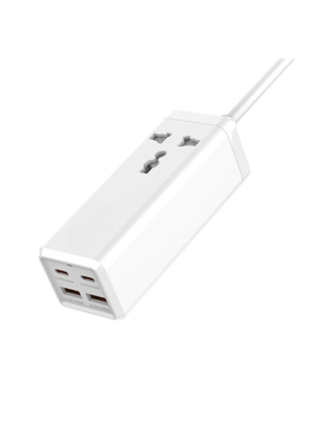 REBENUO USB C Charger 65W GaN Charger, 5-in-1 USB C Charging Station with AC Outlets, 2USB-C, 2USB, Fast Charger USB C Power Strip for MacBook, Laptops, iPad, iPhone, Galaxy, Steam Deck (UK PLUG) - Image 4