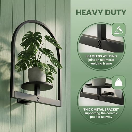 NUZZERO 2 Pack Plant Stand Indoor Outdoor Hanging Planters for Indoor Plants Wall Plant Holder for Indoor Plants Plant Frames Wall Decor for Livingroom Bedroom Balcony Patio - Image 5