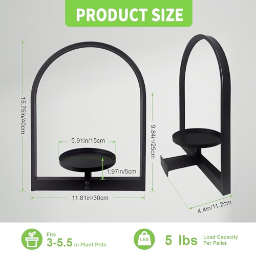 NUZZERO 2 Pack Plant Stand Indoor Outdoor Hanging Planters for Indoor Plants Wall Plant Holder for Indoor Plants Plant Frames Wall Decor for Livingroom Bedroom Balcony Patio - Image 4