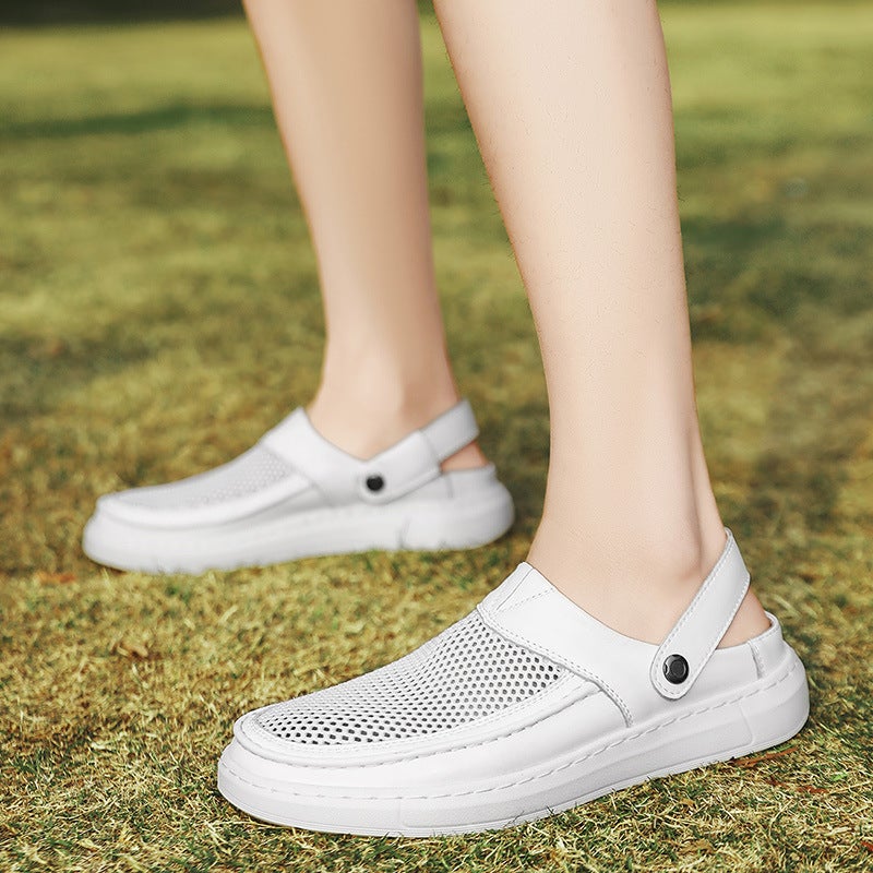 Popular Hollow Toe Sandals For Men, Summer Beach Shoes, Soft-Soled Mesh Breathable Sandals, Men'S Large Size Slippers - Image 5