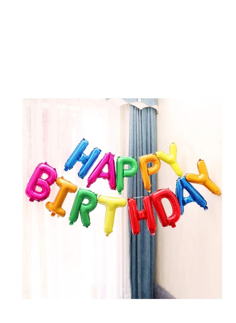 MARKQ Rainbow Happy Birthday Balloon Banner [16 Inch] - Mylar Foil Letter Sign for Birthday Party Decorations  - Image 4
