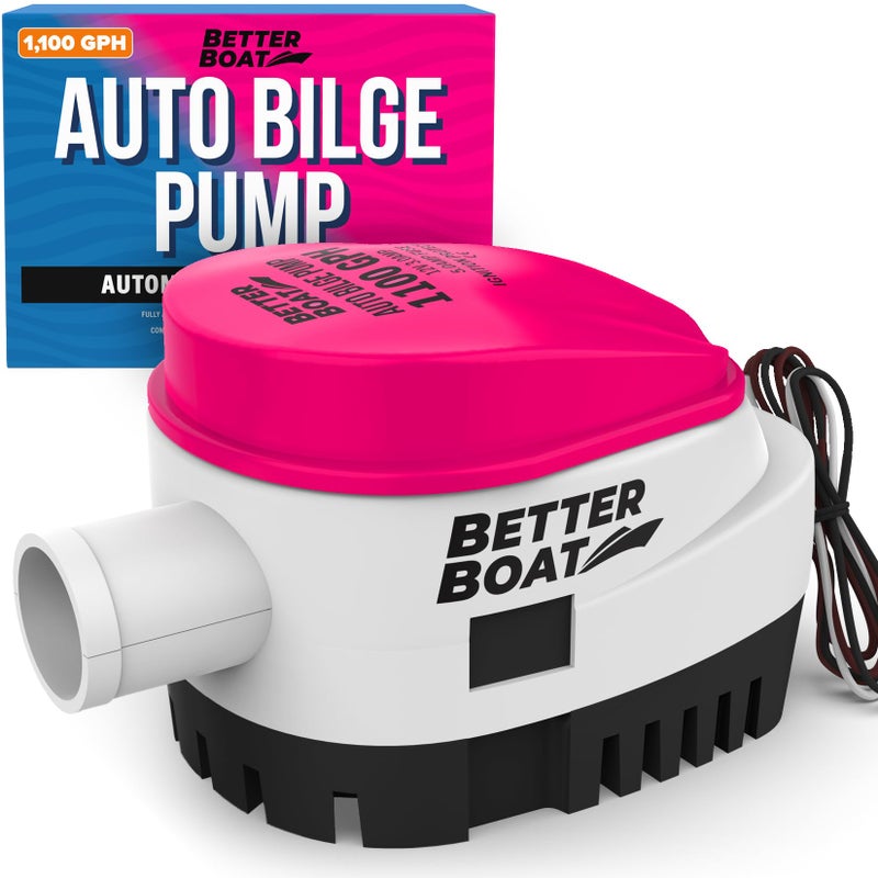 Better Boat Automatic Bilge Pump, 1100 GPH 12V Submersible Pump with Built-In Float Switch, 1 1/8 Inch Outlet, Compatible with Bass Boats, Jon Boats, and More - Image 1