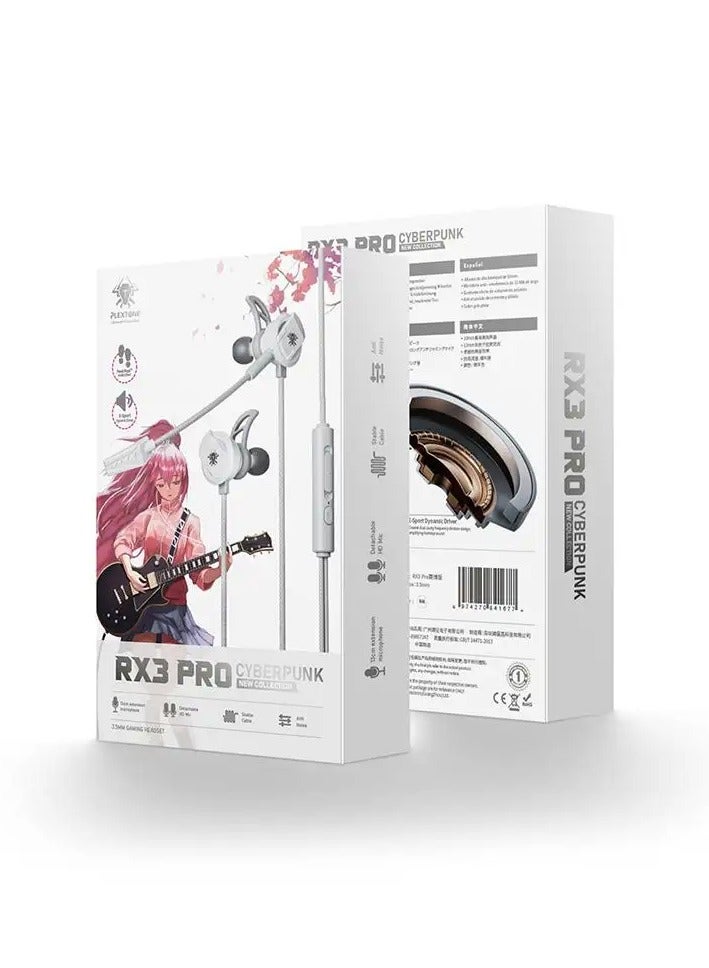 Plextone RX3 Pro Wired Earphones AUX 3.5mm Plug with Dual Microphone HD Detachable Side-mounted In-Ear Headphones Hifi Sound Quality for Mobile Phones and Tablets Color Gray - Image 3