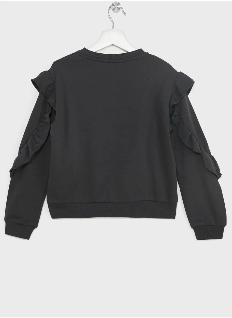 H&M Youth Frill Sweatshirt