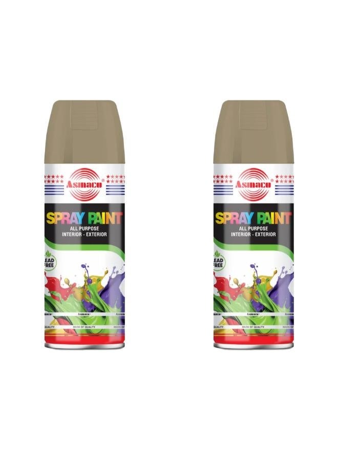 Asmaco Spray Paint - Bright Gold - 400 Ml - Set of 02