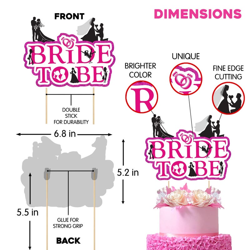 Zyozique Bridal Shower Decorations Supplies | Bachelorette Party Decorations Items - Miss To Be Paper Banner , Photo Booth Props with Cake Topper & Sash (Pack Of 18) - Image 5