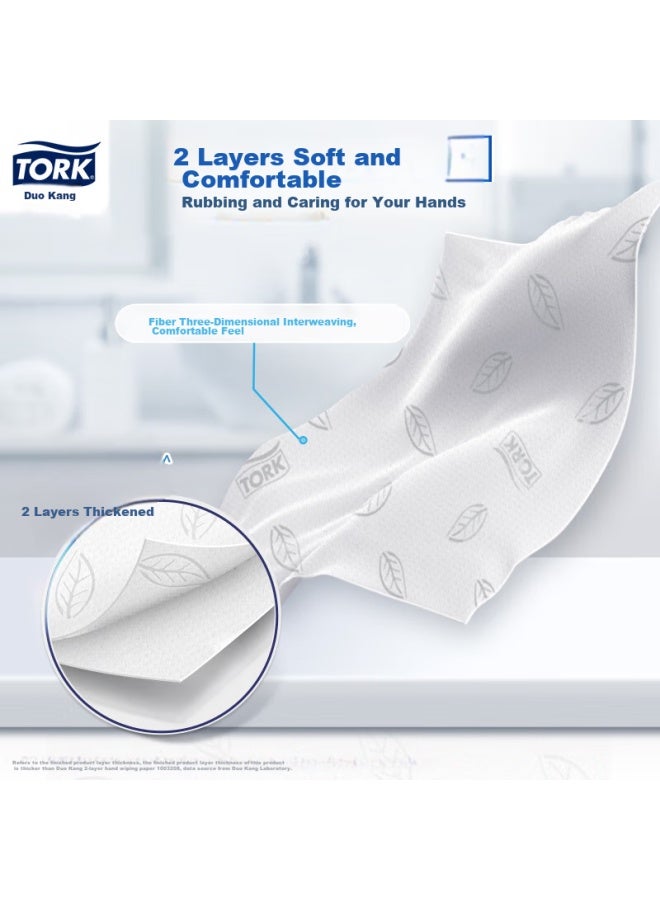 Tork Hand Towel 2-ply 150 Sheets * 10 Packs Leaf Embossed For Bathroom Kitchen Restaurant Washbasin - Image 1