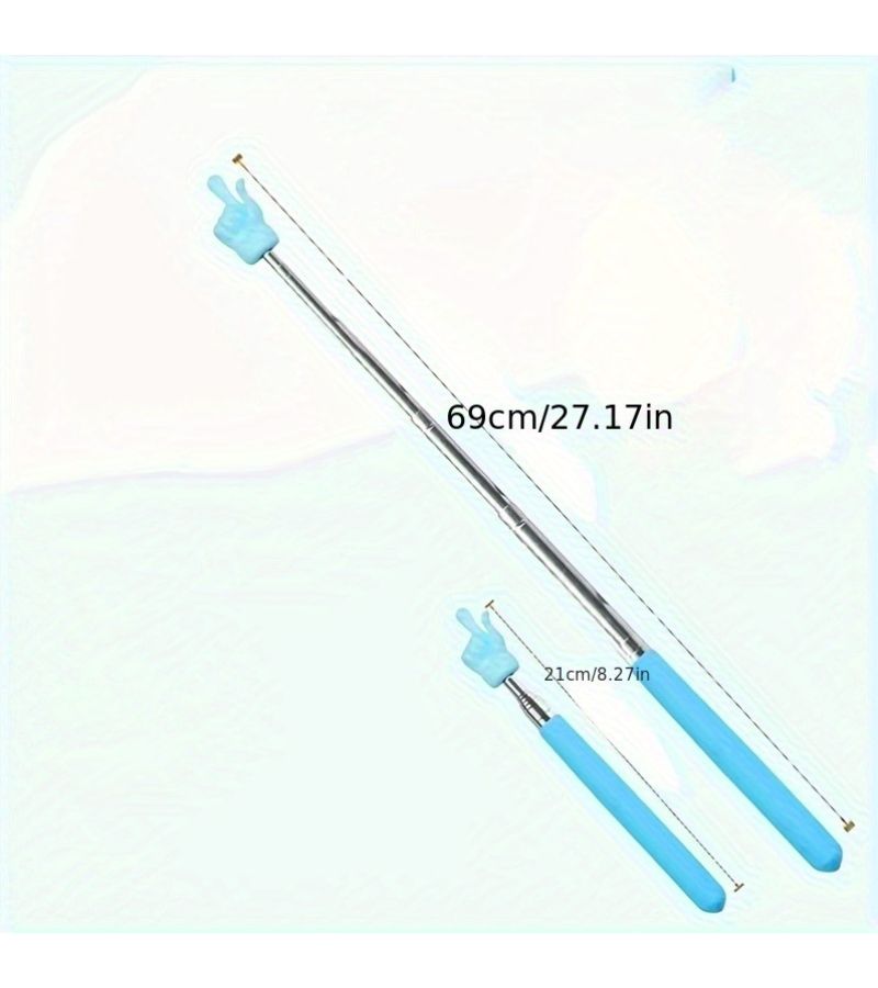 Blue Retractable Teacher Pointer Telescopic Hand Gesture Stick Classroom Supplies - Image 4