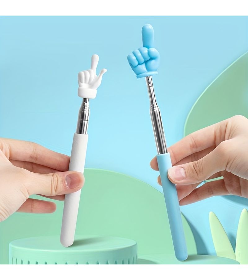 Blue Retractable Teacher Pointer Telescopic Hand Gesture Stick Classroom Supplies - Image 2