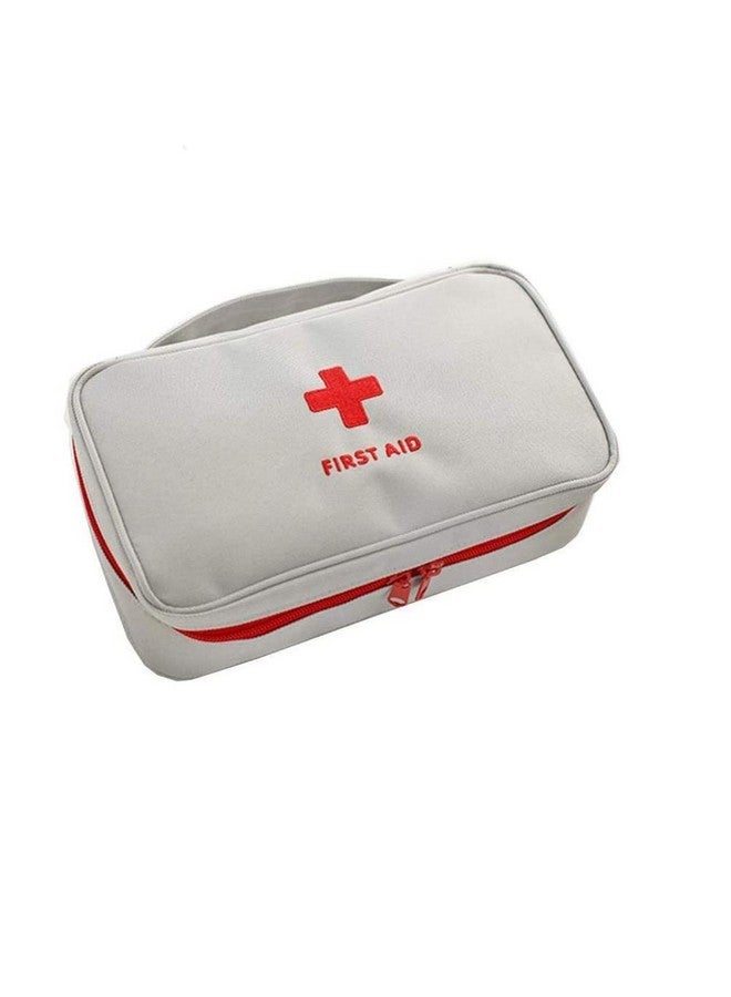 Bluwings Mini First Aid Kit Travel Pouch Medicine Storage Organizer Bag with Handle for Indoor Outdoor Picnic Travel Home Office (1 Pc) (Grey) - Image 1