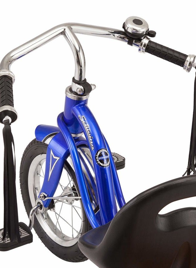 SCHWINN Roadster Tricycle, 12 Inch Front Wheel Bike for Kids Ages 2-4, Low Center of Gravity, Retro Steel Frame, Adjustable Seat Grows with your Child, Rear Deck, Tricycle for Toddlers - Image 3