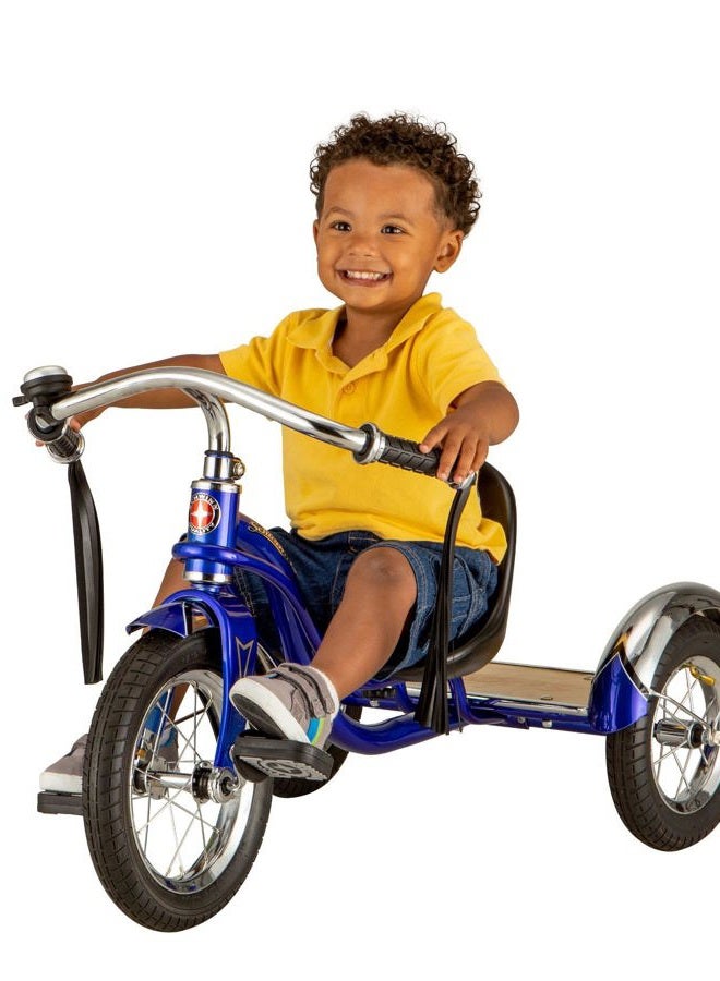 SCHWINN Roadster Tricycle, 12 Inch Front Wheel Bike for Kids Ages 2-4, Low Center of Gravity, Retro Steel Frame, Adjustable Seat Grows with your Child, Rear Deck, Tricycle for Toddlers - Image 2