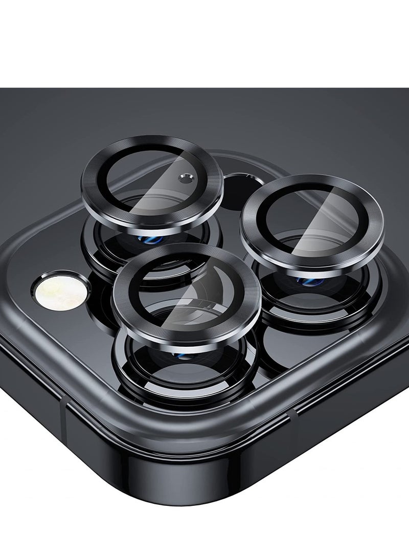 for iPhone 14 Pro - iPhone 14 Pro Max Camera Lens Protector, 9H Tempered Glass Camera Cover Screen Protector Metal Individual Ring for iPhone 14Pro 6.1 inch iPhone 14 ProMax 6.7 inch (Graphite Gray)  - Image 1