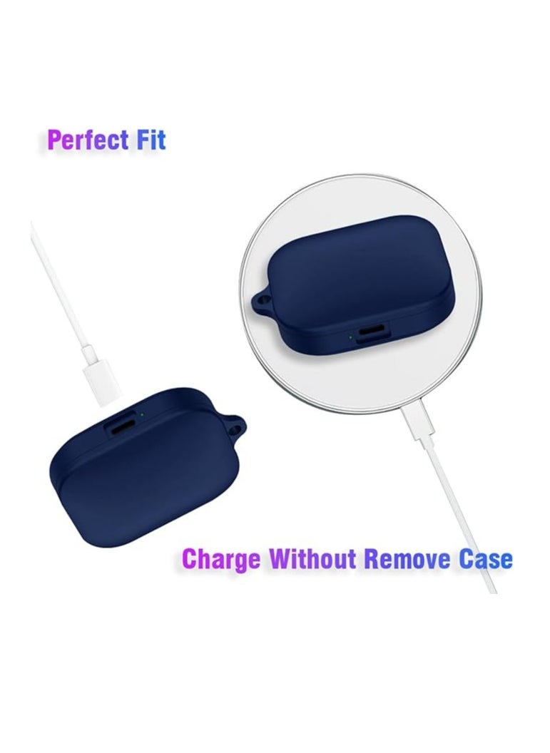 Generic - Shockproof Silicone Protective Case with Buckle Compatible with Redmi Buds 5 (Midnight Blue) - Image 1
