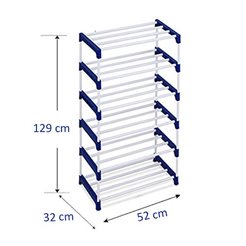 Ebee 12 Pair Plastic Shoe Stand (Blue, 6 Shelves) - Image 3
